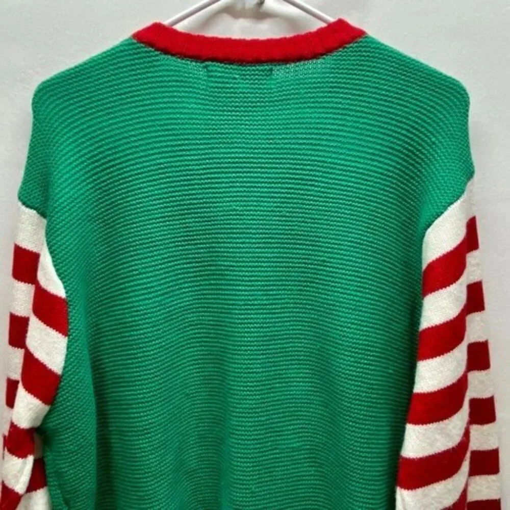 33 Degrees Christmas Sweater Men's XL Multicolor + Giraffe Scarf Beverage Pocket